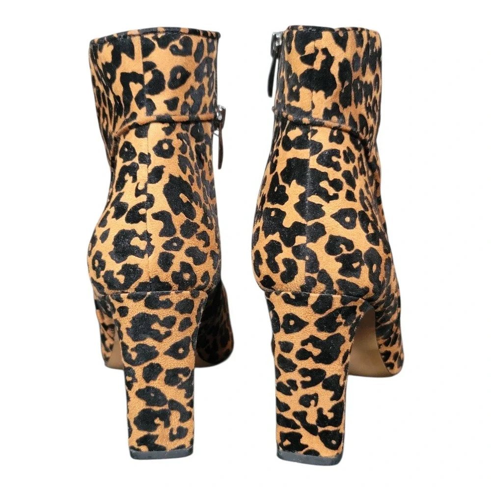 Steve Madden Jenn Pointed Toe Annimal Print‎ Ankle Boots Size 8 Fall Fashion